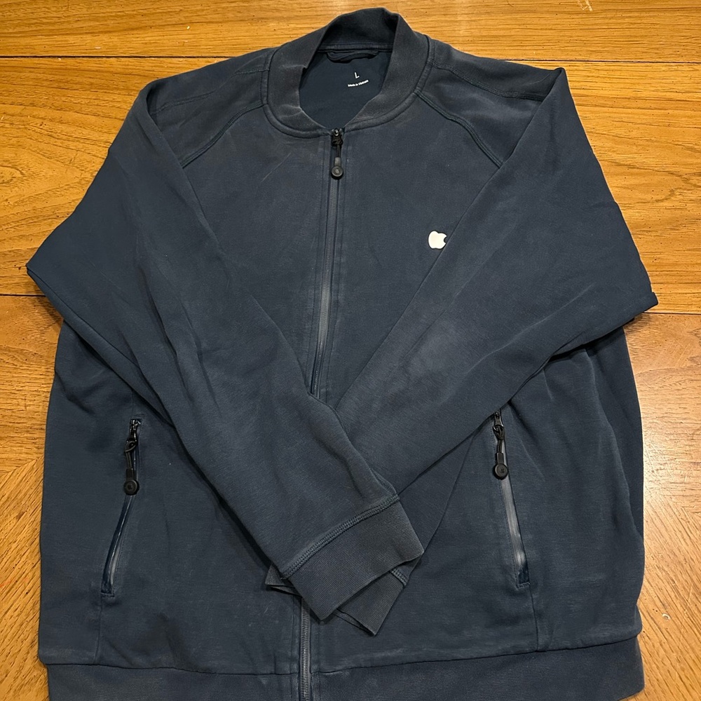 Apple Full Zip Jacket Black Techwear Bomber Employee Uniform Size L